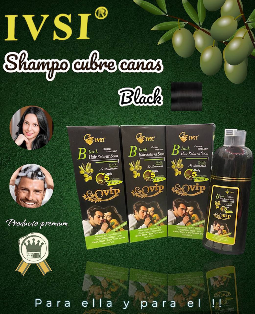 Shampoo Cubre Canas – Tarro de 400ml  🧴 ¡Despídete de las canas al instante!
