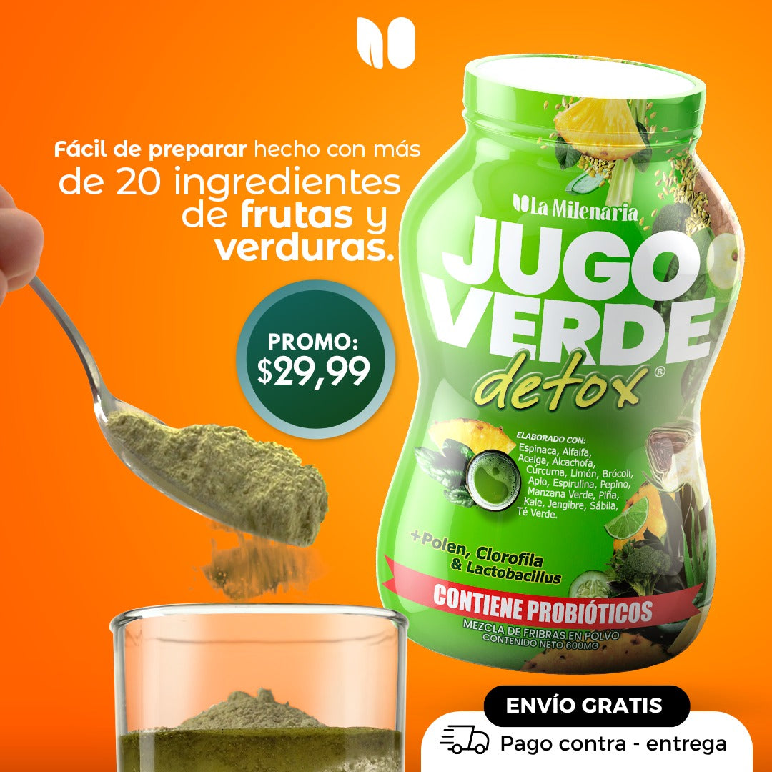 🥬 Jugo Verde Detox con 20 Super-ingredientes Naturales